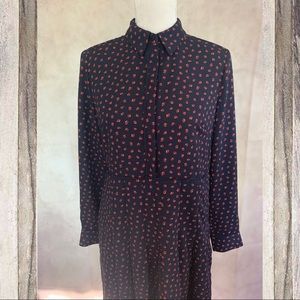 Ann Taylor High Collar Button Dress 8 Petite